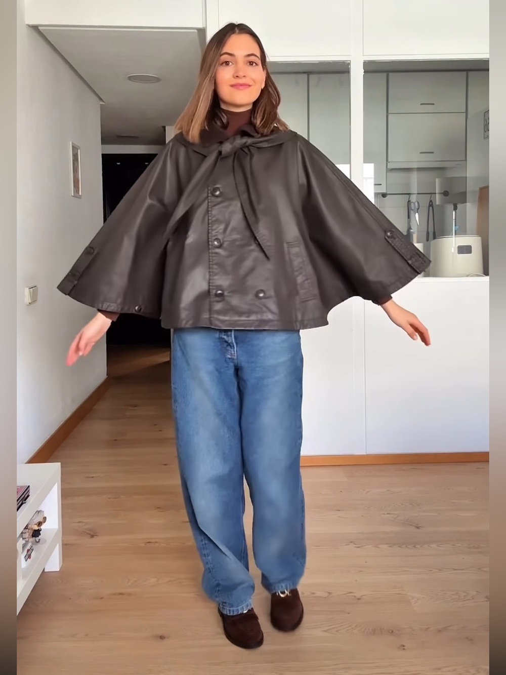 ZARA LAPEL CAPE COAT